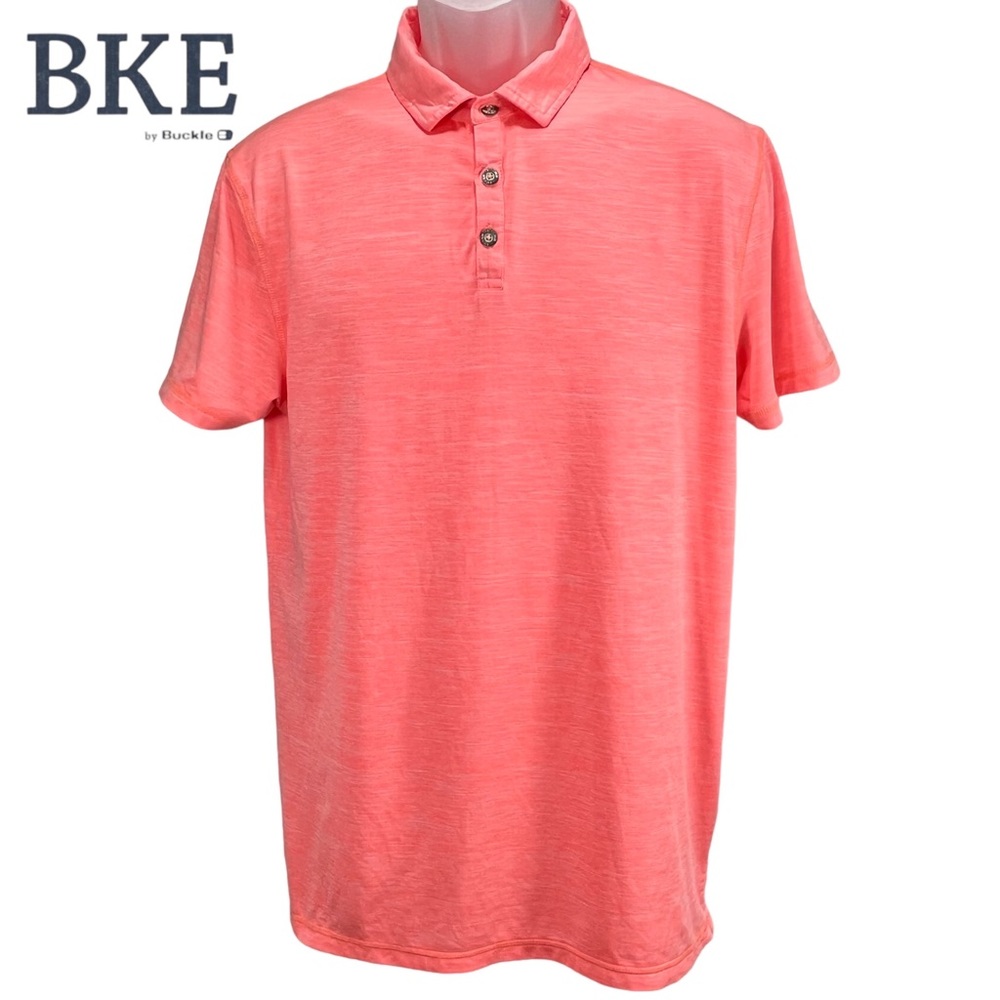 BKE‎ | Men’s Medium | Bright Coral Orange Performance Fabric Polo Shirt